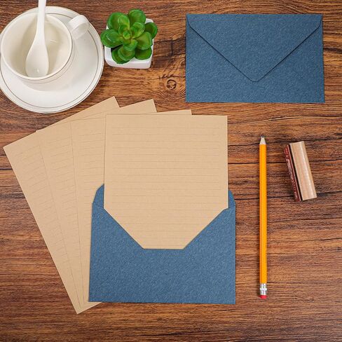 36 PCS Paper Paper and Occants وضعت Lake Blue Stationary Letter و Enversions 24pcs أوراق الكتابة + 12pcs 4x6 مظروف لخطابات الحب ومجموعات الدعوات الحزبية in Saudi Arabia