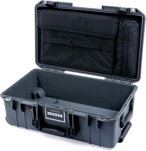 Colorcase Pelican Air 1535 Carry -on Case Graphite - حالة متوسطة الحجم مقاومة للماء مع حقيبة غطاء كمبيوتر محمول فقط - مقابض حمراء ومزالج in Saudi Arabia
