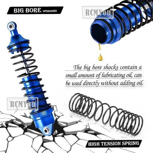 4PCS Aluminum Front Rear RC Shocks Absorber Upgrades Part for 1/10 Lasernut U4, Tenacity DB Pro,TENACITY TT Pro 4WD SCT, Metal Big Bore RC Shocks Damper 90mm 100mm Hop Ups,#LOS233011,Navy Blue in Saudi Arabia