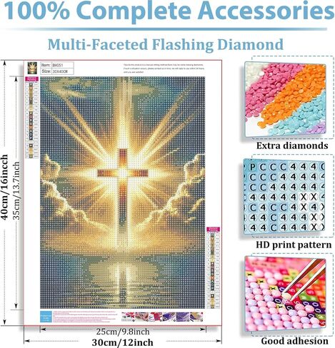 مجموعات الطلاء DFPSCLLA 5D Diamond للبالغين المبتدئين ، مجموعة Art Cross Diamond Art ، DIY كامل الحفر الماسي مجموعات الفن الأحجار الكريمة للبالغين ، ديكور الجدار المنزلي 12x16 بوصة in Kuwait