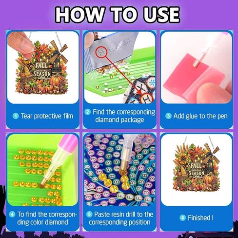 مجموعة فنون الماس المعلقة للماس للبالغين ، مجموعة فنية للرسوم الماس DIY ، 7.45 × 7.68 بوصة in Kuwait