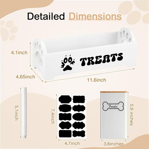 تشمل حاوية Weysat Dog Treatment مجموعة Confertop 3 جرار معادن ، و 1 صينية تخزين الطعام مع ملصقات وقلم مزرعة للأغذية منظم هدية لأصحاب الكلاب للحيوانات الأليفة in Saudi Arabia