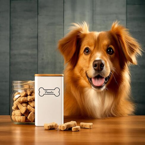 تشمل حاوية Weysat Dog Treatment مجموعة Confertop 3 جرار معادن ، و 1 صينية تخزين الطعام مع ملصقات وقلم مزرعة للأغذية منظم هدية لأصحاب الكلاب للحيوانات الأليفة in Saudi Arabia