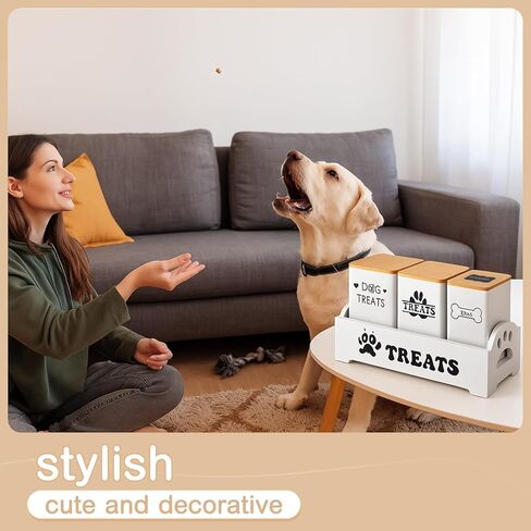 تشمل حاوية Weysat Dog Treatment مجموعة Confertop 3 جرار معادن ، و 1 صينية تخزين الطعام مع ملصقات وقلم مزرعة للأغذية منظم هدية لأصحاب الكلاب للحيوانات الأليفة in Saudi Arabia