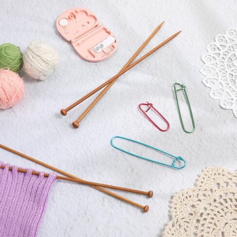 7 Pairs Bamboo Knitting Needles Wooden Long Straight Knitting Needles Single Point 4/5/6/7/8/9/10mm Large Straight Knittings Needle for Beginners Sweater Shawl Scarf in Saudi Arabia