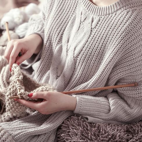 7 Pairs Bamboo Knitting Needles Wooden Long Straight Knitting Needles Single Point 4/5/6/7/8/9/10mm Large Straight Knittings Needle for Beginners Sweater Shawl Scarf in Saudi Arabia
