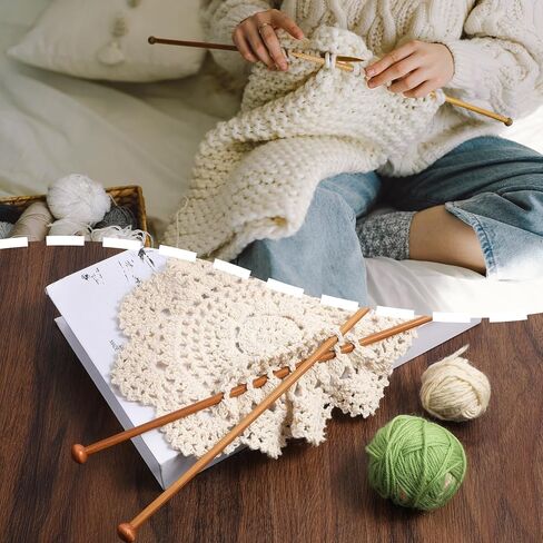7 Pairs Bamboo Knitting Needles Wooden Long Straight Knitting Needles Single Point 4/5/6/7/8/9/10mm Large Straight Knittings Needle for Beginners Sweater Shawl Scarf in Saudi Arabia