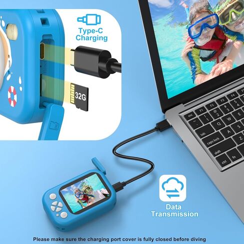 Kids Camera مقاومة للماء ، IP68 كاميرا تحت الماء للأطفال الذين تتراوح أعمارهم بين 3 و 12 عامًا ، وكاميرا Digital HD Kids مع تسجيل فيديو 1080 بكسل ، ومواد ABS متينة ، ولعب تجمع للفتيات الفتيات مع بطاقة 32 جيجابايت (وردي) in Kuwait