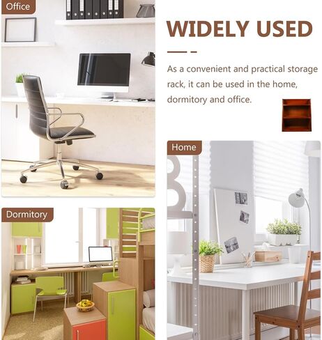 DECHOUS 3 Tier Vintage Display Shelf: Small Wooden Desktop Organizer Multi Layer Storage - Freestanding or Wall Hanging for Home Office Desk Crystals Stone Essential Oils Storage - 12x6.5x13 Inch in Saudi Arabia