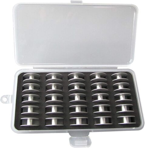 CKPSMS Brand-"M" Class Barge Aluminium Bobbins متوافق مع/استبدال Bernina Brand Sit Down Long-Arm Q16 ، Q20 ، Q24 (BB-25B+25pcs) in Saudi Arabia