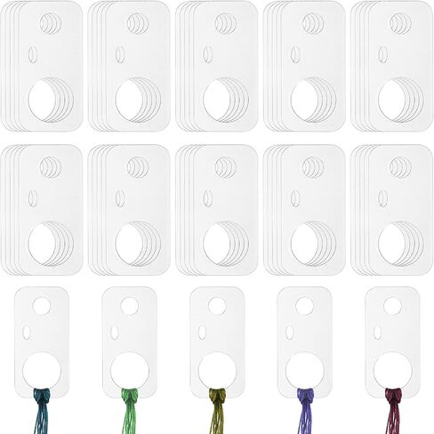 50 PCS Acrylic Embroidery Floss Drop ، تطريز واضح منظم خيوط الخياطة الخيط اللف بكرات مستطيل كروس خيوط غرزة بكرة خيط رفيعة لتخزين الخياطة DIY Crafts in Kuwait