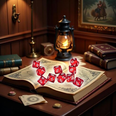 10 Pcs D10 Polyhedral Dice - Precision 10-Sided High-Clarity Dice for Tabletop RPG Games and Role-Playing Adventures (Red) in Saudi Arabia