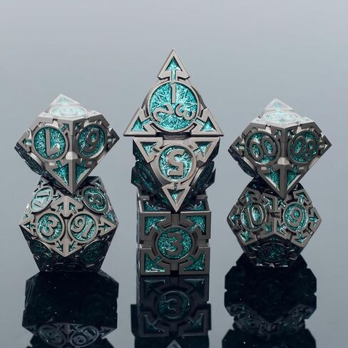 مجموعة DND Metallic DND مع صندوق هدايا ، جمجمة القوطي المصممة للمشغل DM و D&D ، نرد متعدد السطوح ثقيلة مثالية للأبراج المحصنة وألعاب RPG Dragons (البرونز) in Kuwait