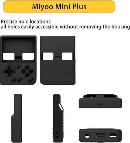 Case for Miyoo Mini Plus,NOUKAJU Silicone Protective Cover,Drop-Proof,Scratch-Proof,Shock-Proof,Dust-Proof,Protective Case for Miyoo Mini Plus Handheld Game Console(Black) in Saudi Arabia
