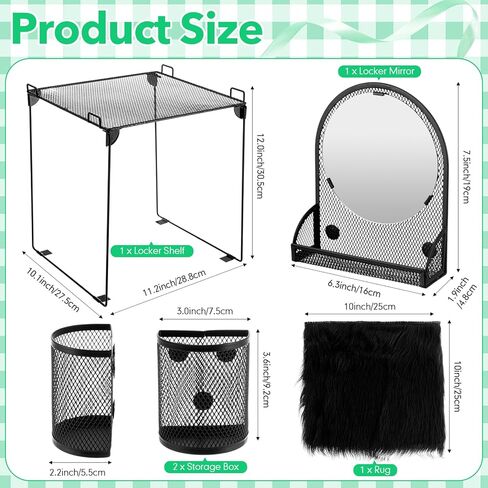 5 PCS LOCIER GRIVERENIZER و Excessories Back to School Essentials تشمل مرآة مغناطيسية واحدة مع صينية أسفل ، وحاملي قلم ، وربح شبكة معدنية واحدة ، و 1 in Kuwait