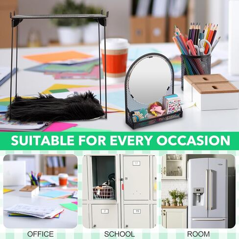 5 PCS LOCIER GRIVERENIZER و Excessories Back to School Essentials تشمل مرآة مغناطيسية واحدة مع صينية أسفل ، وحاملي قلم ، وربح شبكة معدنية واحدة ، و 1 in Kuwait