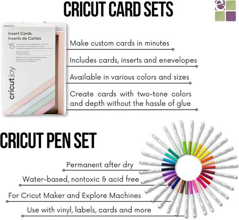 Cricut Ultimate All-in-One Materials and Accessories Bundle - 150+ Piece Beginner Sampler Material Kit Explore Air and Maker Machines - Vinyl, HTV, Card Making Packs, Pens & Sticker Paper in Saudi Arabia