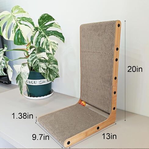 L شكل Cat Scratcher ، Cardboard Cat Scratfer with ball toy ، catnip ، protected hearmate reparting pad cat cat cat pad ، furniture cat scratch for in indoor cats (20 incn) in Kuwait