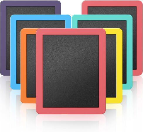 Chinco 6 Pack Wood Mini Chalkboard Signs with Frames Rainbow Color 5'' x 6'' Small Rectangle Reusable Chalkboards Chalk Party Favors for Kids Home Classroom Office Wedding Birthday Message Board Sign in Saudi Arabia