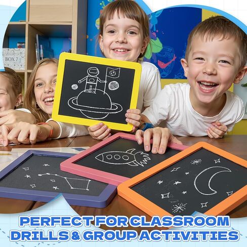 Chinco 6 Pack Wood Mini Chalkboard Signs with Frames Rainbow Color 5'' x 6'' Small Rectangle Reusable Chalkboards Chalk Party Favors for Kids Home Classroom Office Wedding Birthday Message Board Sign in Saudi Arabia