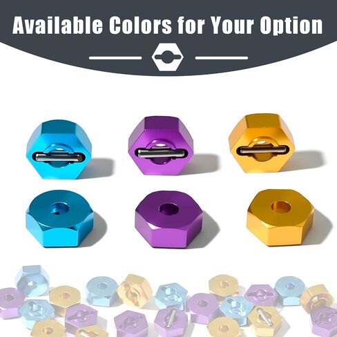 الألومنيوم 12 مم محور عجلة السداسي مع شفة M4 قفل نايلون صوب الجوز وركب سداسي و M3 M4 Nylon Locknut ل slash traxxas ، تدفق hsp redcat rc4wd tamiya محور scx10 wltoy 1/10 Rc Car Carn in Saudi Arabia