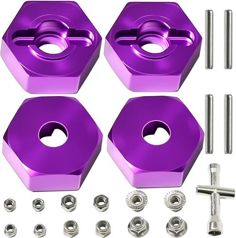 الألومنيوم 12 مم محور عجلة السداسي مع شفة M4 قفل نايلون صوب الجوز وركب سداسي و M3 M4 Nylon Locknut ل slash traxxas ، تدفق hsp redcat rc4wd tamiya محور scx10 wltoy 1/10 Rc Car Carn in Saudi Arabia
