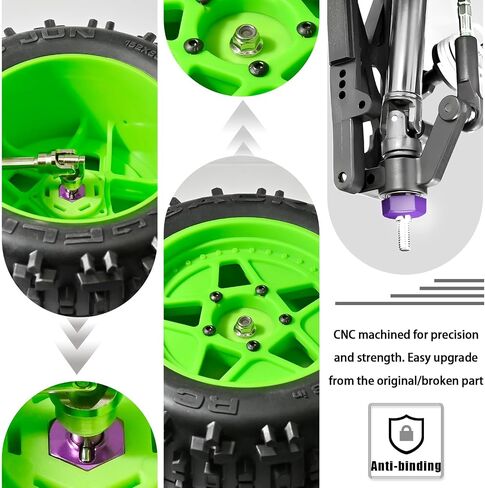 الألومنيوم 12 مم محور عجلة السداسي مع شفة M4 قفل نايلون صوب الجوز وركب سداسي و M3 M4 Nylon Locknut ل slash traxxas ، تدفق hsp redcat rc4wd tamiya محور scx10 wltoy 1/10 Rc Car Carn in Saudi Arabia