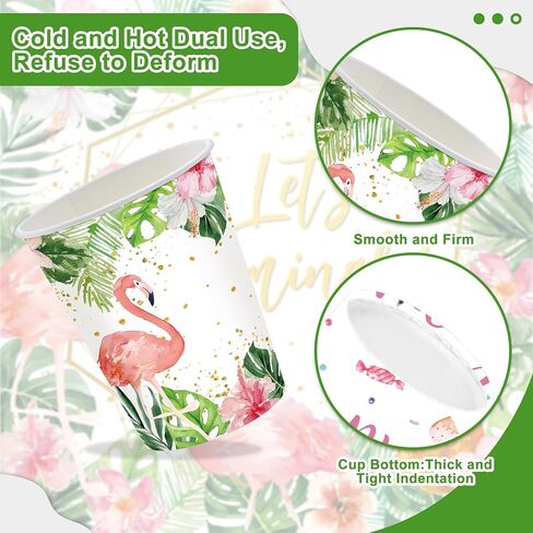 120 Pcs Flamingo Birthday Party Supplies Tropical Luau Hawaiian Party Decorations Disposable Tableware Set Plate Cup Napkin Knives Fork for 20 Guests in Saudi Arabia