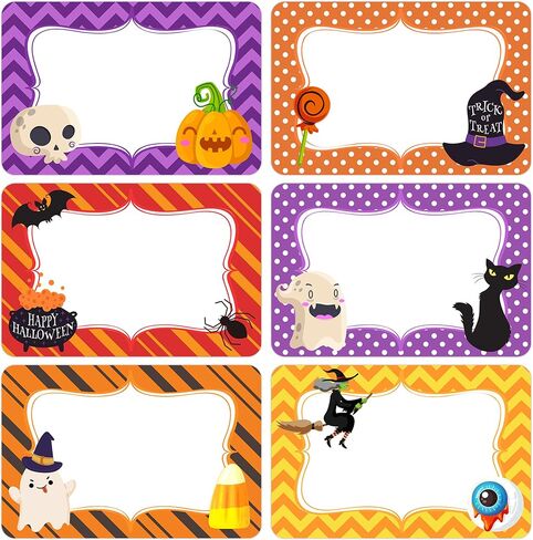 180 PCS Halloween Name Tag Stickers Gift Tags Stickers, Self Adhesive Halloween Pumpkin Ghost Gift Stickers Wrap Tags Name Stickers for Halloween Presents Holiday Decorations in Saudi Arabia