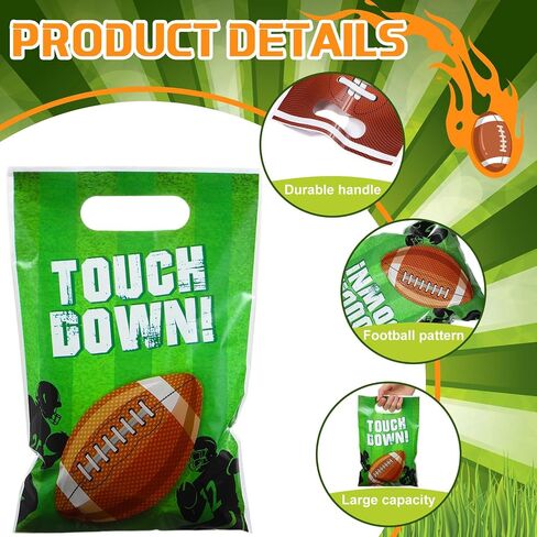 Pajean 120 Pcs Football Party Bags Plastic Sport Favor Bags for Football Themed Party Decorations Supplies in Saudi Arabia