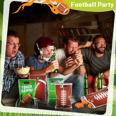 Pajean 120 Pcs Football Party Bags Plastic Sport Favor Bags for Football Themed Party Decorations Supplies in Saudi Arabia