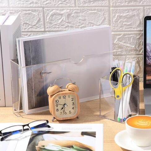 2 PCS حامل الملف المغناطيسي و 2 PCS Magnetic Dry Erase Marker منظم رف أكريليك واضح لمجلة خزائن الوثائق البيضاء in Saudi Arabia
