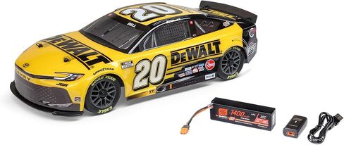 LOSI 1/12 NASCAR RC RACE CARCHERCHER BELL® NO. 20® 2025 DEWALT TOYOTA CAMRY XSE 2S AWD RTR تم تجاهلها على الطريق وشاحن شاحن صفراء LOS1122520 in Kuwait