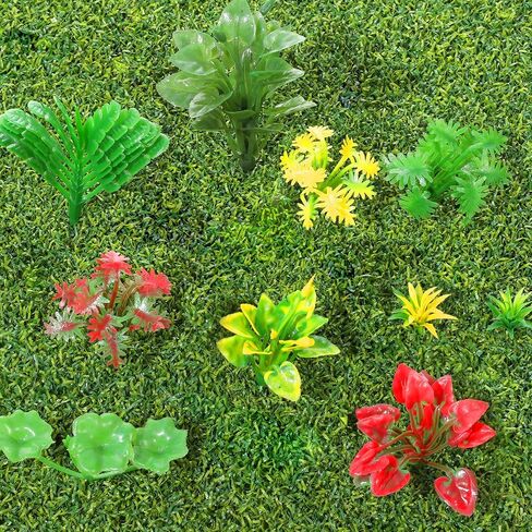 100pcs نباتات مصغرة مجموعة مصغرة أشجار الأشجار الخضراء شجيرات شجيرة بوش إكسسوارات حديقة الحرف اليدوية الجنية جنية مشهد سكة حديد الرمل النموذج in Saudi Arabia
