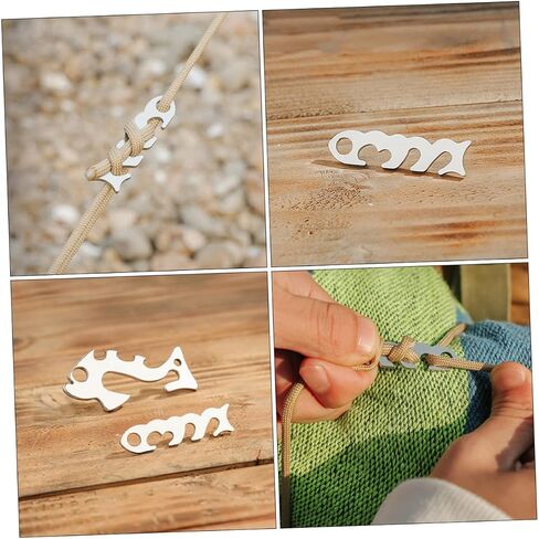 Toyandona Stainless Rope rope rope staned set 3 pcs موصلات مشبك سلك التخييم القابلة للتعديل لإعداد خيمة التروس في الهواء الطلق والقطن in Saudi Arabia