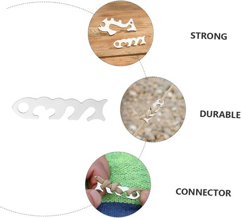 Toyandona Stainless Rope rope rope staned set 3 pcs موصلات مشبك سلك التخييم القابلة للتعديل لإعداد خيمة التروس في الهواء الطلق والقطن in Saudi Arabia