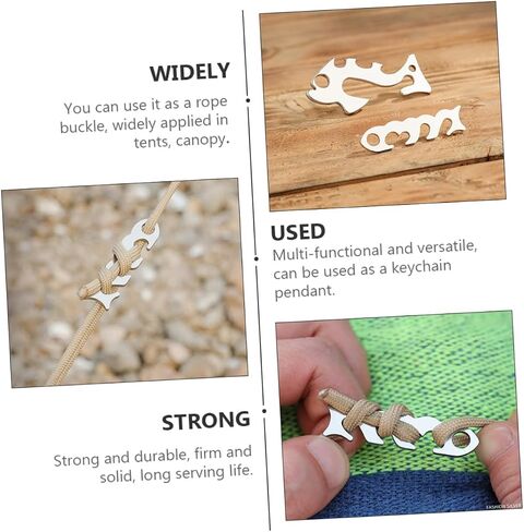 3 Pcs Stainless Steel Tent Rope Fasteners Adjustable Cord Tensioner for Outdoor Use Sturdy Rope Adjuster Locking Mechanism for Camping and Hiking in Saudi Arabia