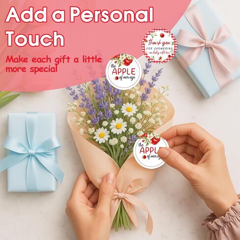 80Pcs Apple of Our Eye Thank You Sticker Labels Apple Baby Shower Decorations Fruit Theme Circle Stickers 2 Inch for Women Fall Autumn Apple Baby Shower Envelope Seals Goodie Bags Decor Party Supplies in Saudi Arabia