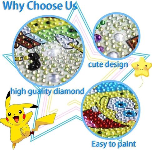 PERFECTSIGHT Cute 5D Diamond Art Kits with Wooden Frame, Kawaii DIY Painting Art for Adults Teen, Diamond Arts and Crafts Sets, Big Gem Full Drill Diamond Dots for Home Wall Decor (Comic Kuro) in Saudi Arabia