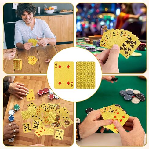 اثنان من طوابق أوراق اللعب المصغرة ، أوراق لعب Gold Waterproof ، Deck Mini Poker للحفلات والألعاب ، لصالح الحفلات ، Deck Tiny of Novelty Party Gift لعيد الميلاد ، عيد الهالوين ، رأس السنة الجديدة ، قدم المساواة in Kuwait