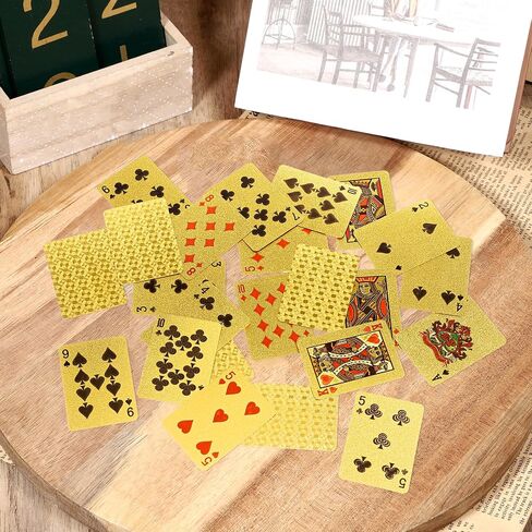 اثنان من طوابق أوراق اللعب المصغرة ، أوراق لعب Gold Waterproof ، Deck Mini Poker للحفلات والألعاب ، لصالح الحفلات ، Deck Tiny of Novelty Party Gift لعيد الميلاد ، عيد الهالوين ، رأس السنة الجديدة ، قدم المساواة in Kuwait