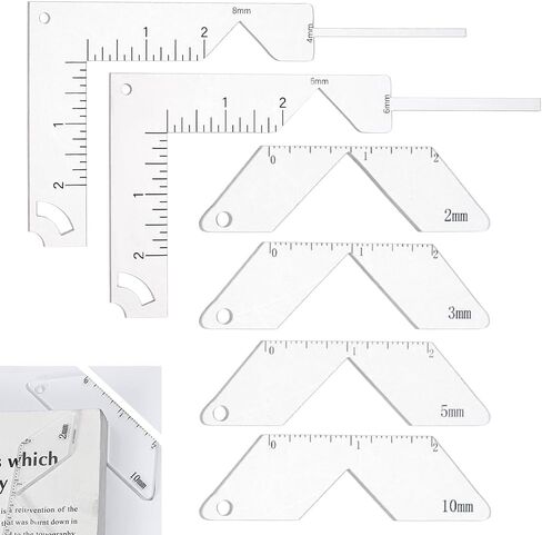 Olycraft 6pcs أداة miter acrylic corner miter لتجليد الكتب 2/3/5/6/8/8/10mm دليل غلاف كتاب واضحة الدليل in Saudi Arabia