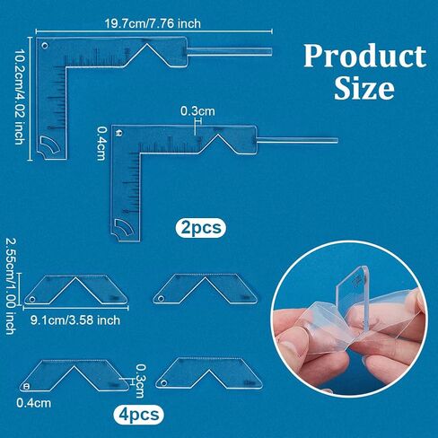 Olycraft 6pcs أداة miter acrylic corner miter لتجليد الكتب 2/3/5/6/8/8/10mm دليل غلاف كتاب واضحة الدليل in Saudi Arabia