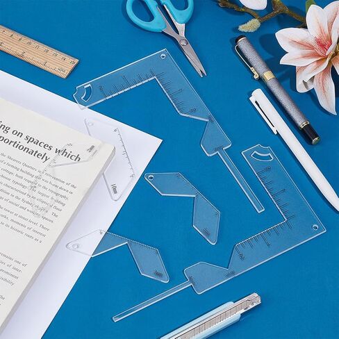 Olycraft 6pcs أداة miter acrylic corner miter لتجليد الكتب 2/3/5/6/8/8/10mm دليل غلاف كتاب واضحة الدليل in Saudi Arabia
