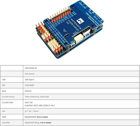 Mateksys F405 Wing V2 Flight Controller STM32F405RGT6 ICM42688P ، OSD ، SD SLOT ARDUPILOT/INAV للطائرة RC in Saudi Arabia