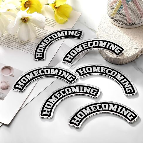 6 Pcs Arched Homecoming Mum Charm Acrylic Homecoming Mum Decorations Accessories DIY Supplies for Back To School Week Party Decor in Kuwait