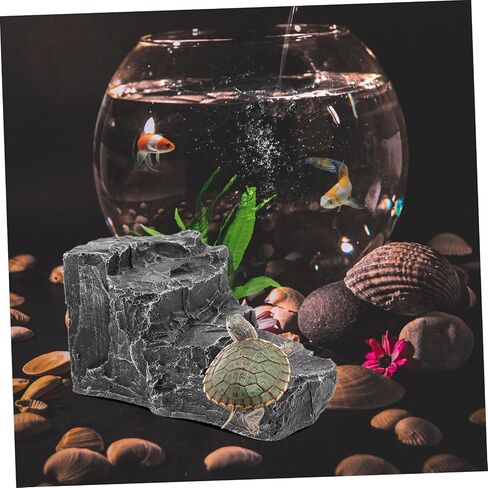 Totority Large Turtle Basking Platform Ample Resin Reptile Climbing Ramp for Aquatic Environments for Turtle Tanks and Landscape Decor in Saudi Arabia