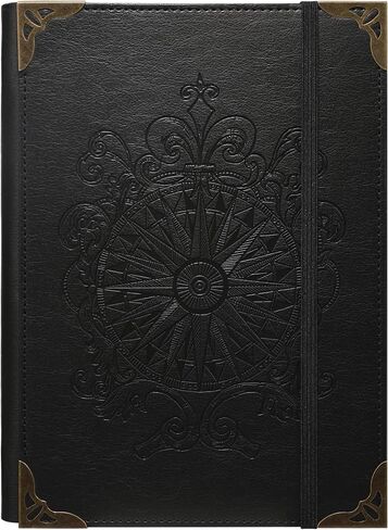 Tiefossi A5 Binder 6 Binder Notebook for Women Men ، Hardcover Pu Leather Journal ، Compass Vintage Journal ، College Proceds للمدرسة ، المخطط ، السفر ، العمل ، المنظم in Kuwait