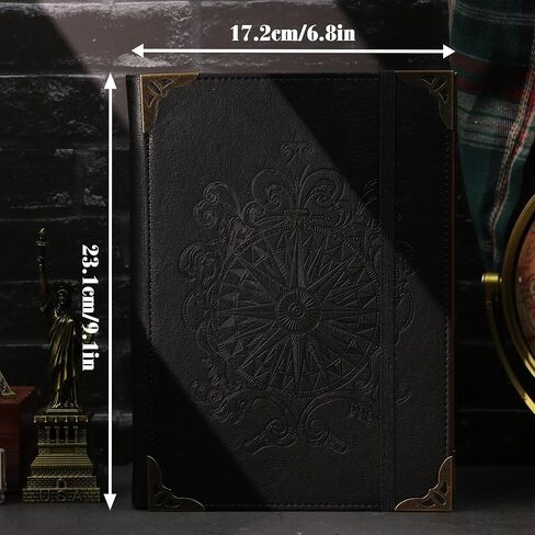 Tiefossi A5 Binder 6 Binder Notebook for Women Men ، Hardcover Pu Leather Journal ، Compass Vintage Journal ، College Proceds للمدرسة ، المخطط ، السفر ، العمل ، المنظم in Kuwait