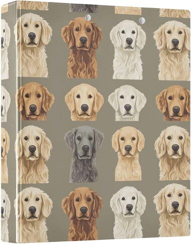 3 Ring Binder 1.5 Inch Golden Retriever Head Dogs Binder with Clipboard PVC Pockets Fits 8.5 x 11 Inch Paper Holds 200 Sheets for School and Office Supplies in Saudi Arabia